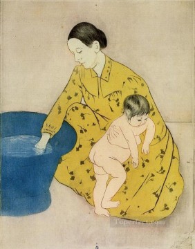 María Cassatt Painting - The Childs Bath2 madres hijos Mary Cassatt